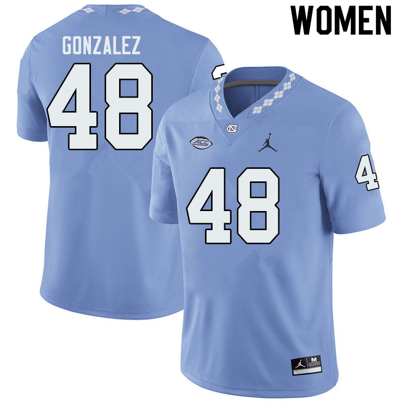 Jordan Brand Women #48 Dilan Gonzalez North Carolina Tar Heels College Football Jerseys Sale-Blue